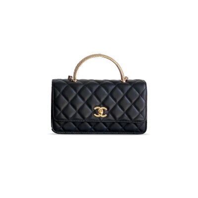 CHANEL MINI RHINESTONE HANDLE ACCORDION BAG  (18.5*11*6cm)